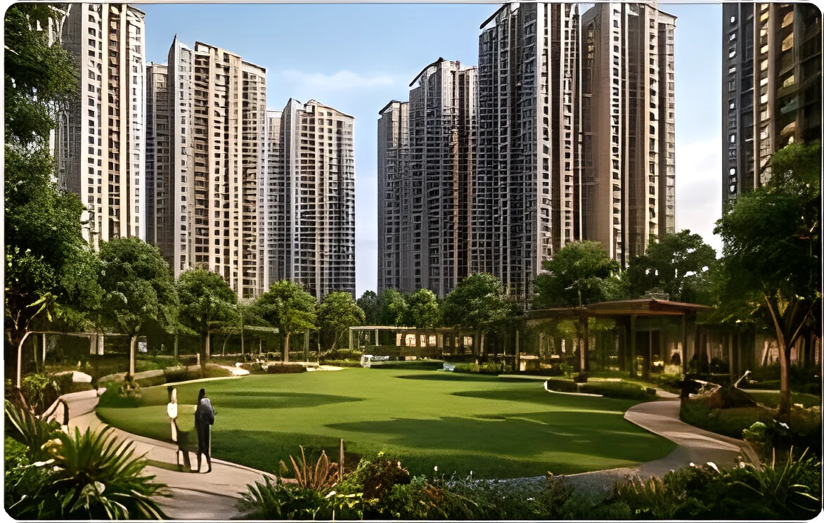 SNN Kudlu Gate landscaped open space, artist impression SNN Kudlu Gate setting at Kudlu Gate, Haralur Road