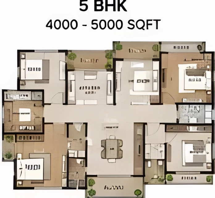 SNN Kudlu Gate 5 BHK floor plan, 4000 - 5000 sqft